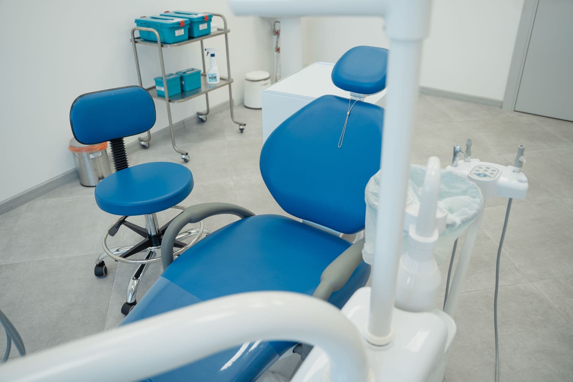 Dental treatment room where tooth replacement options are assessed